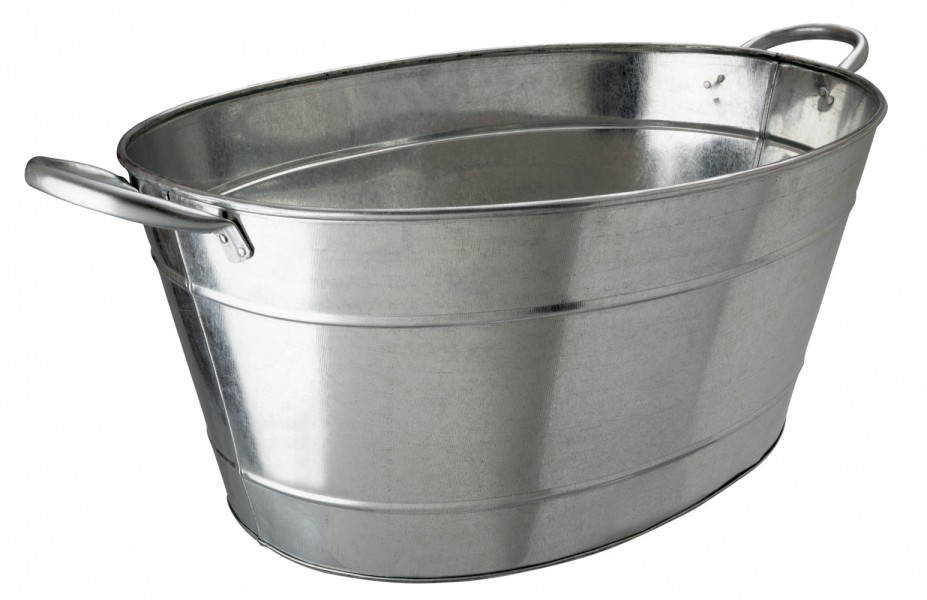 Glazed Green HiT 6585E GG Galvanized Heavy Gauge Steel Beverage Tub with Iron Stand 13.5 by 30 