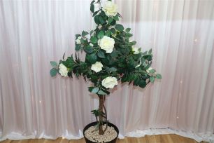 Potted Artificial Rose Tree