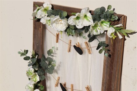 Rustic Seating Plan Display with flowers