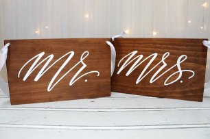 Mr & Mrs Wooden Sign 
