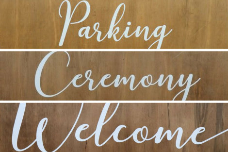 Set of 3 Wooden Wedding Signs