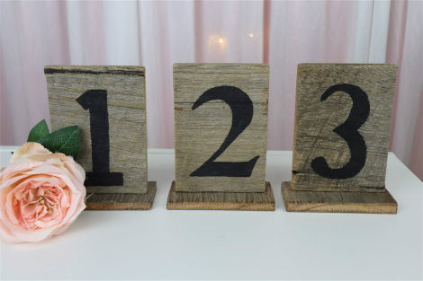 Rustic Table Numbers - Black font