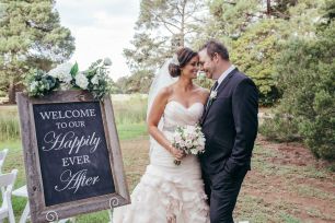 'Welcome to our Happily Ever After' - Rustic Sign