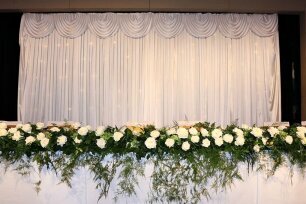 White Curtain Backdrop w/ Fairy Lights - 3m