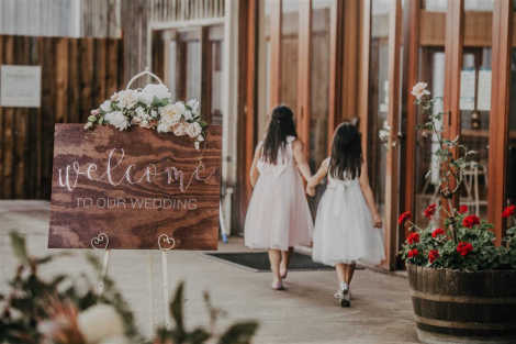 Rose Gold Wooden Welcome Sign