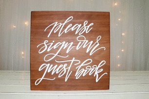 'Please Sign Our Guestbook' Wooden Sign 