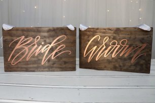 Bride & Groom Wooden Sign 