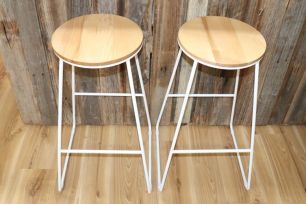 White Industrial Stool