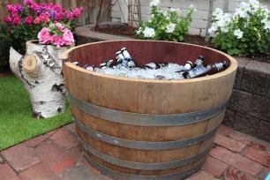 Half Wine Barrel Drinks Tub