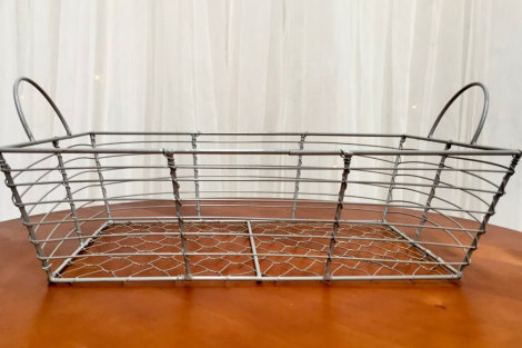 Grey Wire Basket - Rectangle
