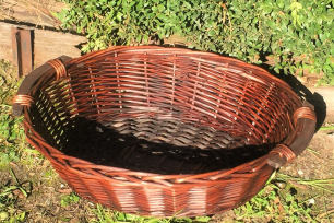 Brown Willow Basket Tray - Oval
