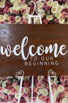 'Welcome to our Beginning' Sign