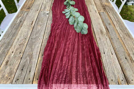 Burgundy Cheesecloth Table Runner