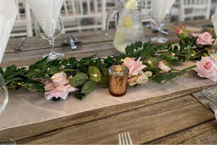 Rustic tables & dcor for a dinner celebration